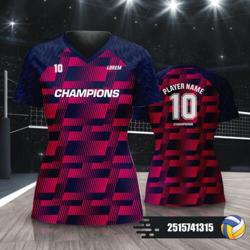 Geometric Design Volleyball Jersey Full Print Sublimation - 2515741315 Thumbnail