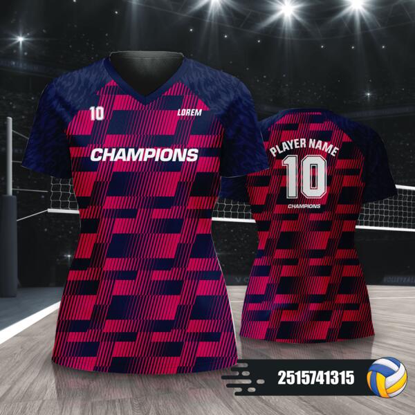 Geometric Design Volleyball Jersey Full Print Sublimation - 2515741315 Thumbnail