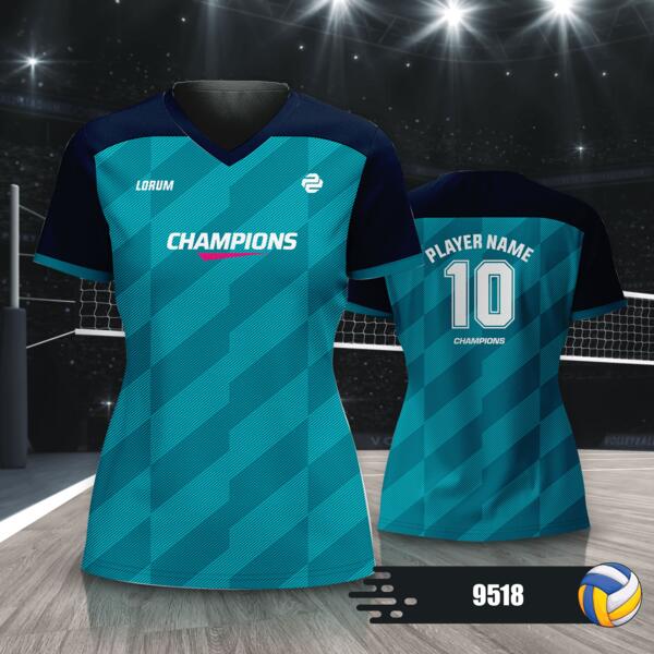 Volleyball Jersey with Colorway Full Print Sublimation - 9518 Thumbnail