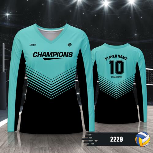 Volleyball Jersey with Colorway Full Print Sublimation - 2229 Thumbnail