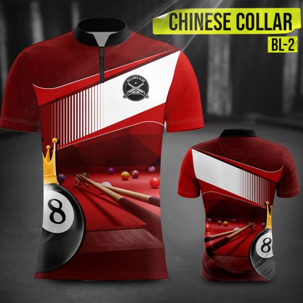 Billiard Jersey Full Print Sublimation Chinese Collar Shirt - BL-2 Thumbnail