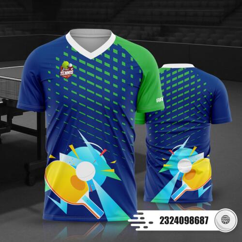 Table Tennis V-Neck Shirt Full Print Sublimation - 2324098687 Thumbnail