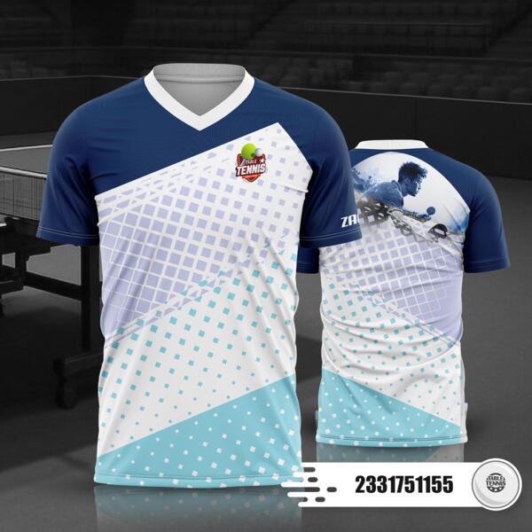 Table Tennis V-Neck Shirt Full Print Sublimation - 1271282200 Thumbnail