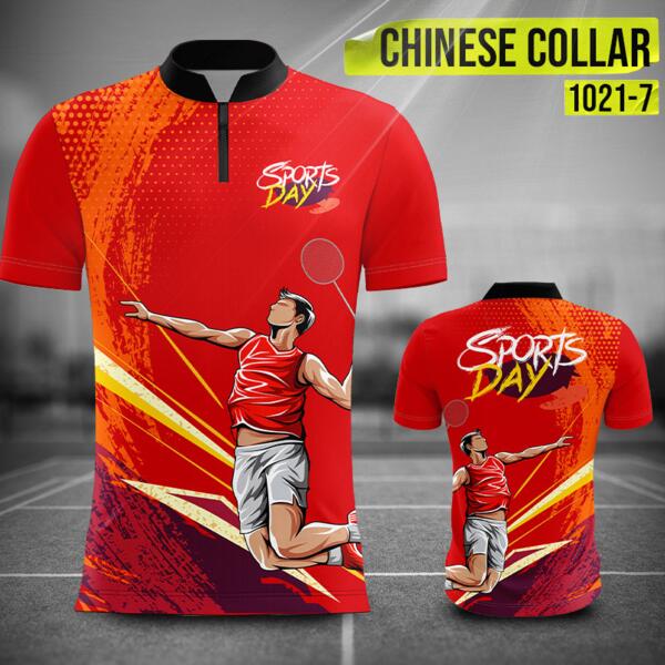 Badminton Jersey Uniform Full Print Sublimation Chinese Collar - 1021-7 Thumbnail