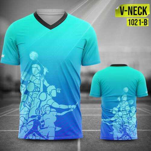 Badminton Jersey Uniform Full Print Sublimation V-neck Shirt - 1021-B Thumbnail