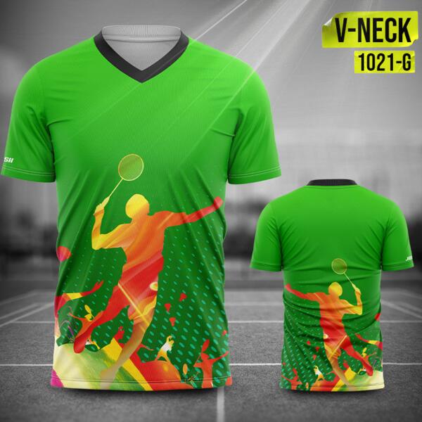 Badminton Jersey Uniform Full Print Sublimation V-neck Shirt - 1021-G Thumbnail