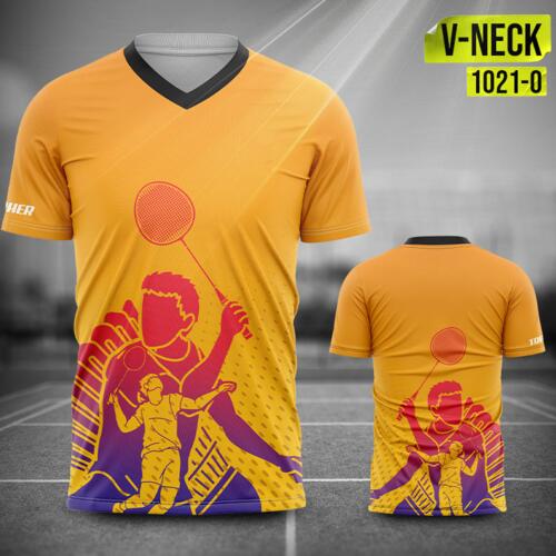 Badminton Jersey Uniform Full Print Sublimation V-neck Shirt - 1021-O Thumbnail