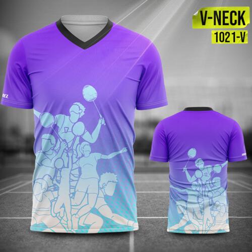 Badminton Jersey Uniform Full Print Sublimation V-neck Shirt - 1021-V Thumbnail