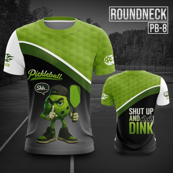 Customizable Pickleball Design Full Print Sublimation Roundneck Shirt - PB-8 Thumbnail
