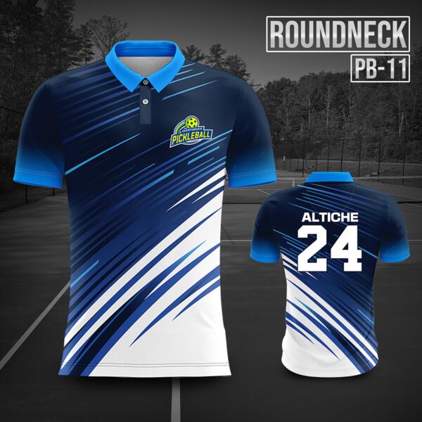 Customizable Vector Pickleball Design Full Print Sublimation Polo Shirt - PB-11 Thumbnail