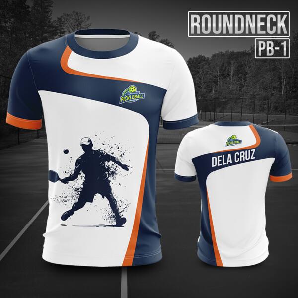 Pickleball Design Full Print Sublimation Roundneck Shirt - PB-1 Thumbnail