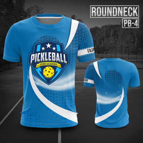 Pickleball Design Full Print Sublimation Roundneck Shirt - PB-4 Thumbnail