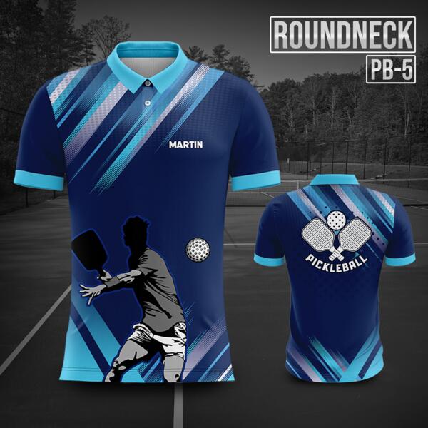Pickleball Design Full Print Sublimation Polo Shirt - PB-5 Thumbnail