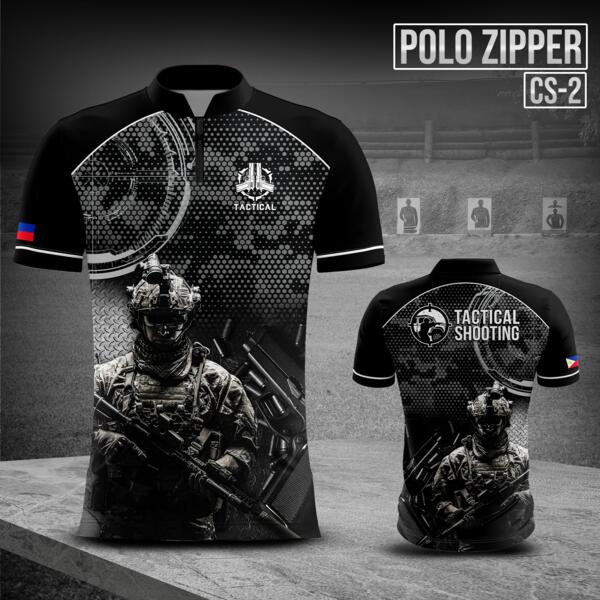 Customizable Tactical Shooting Design Full Print Sublimation Chinese Collar - CS-2 Thumbnail