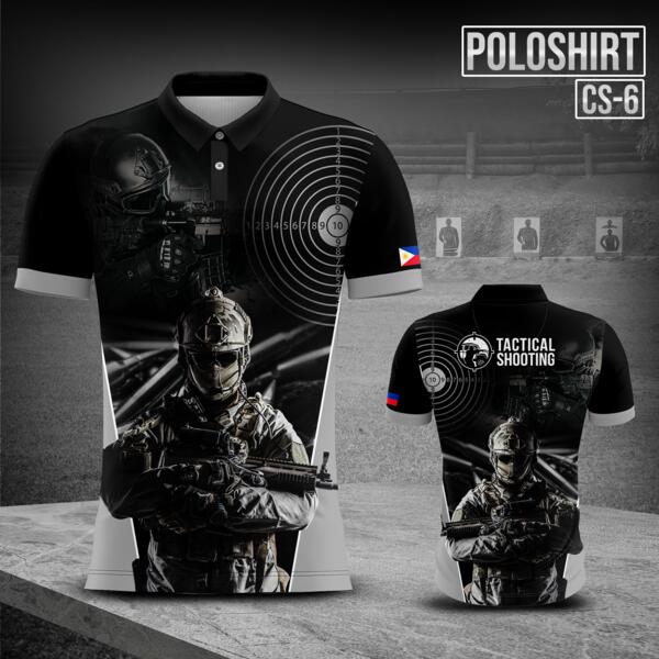 Customizable Tactical Shooting Design Full Print Sublimation Polo Shirt - CS-6 Thumbnail
