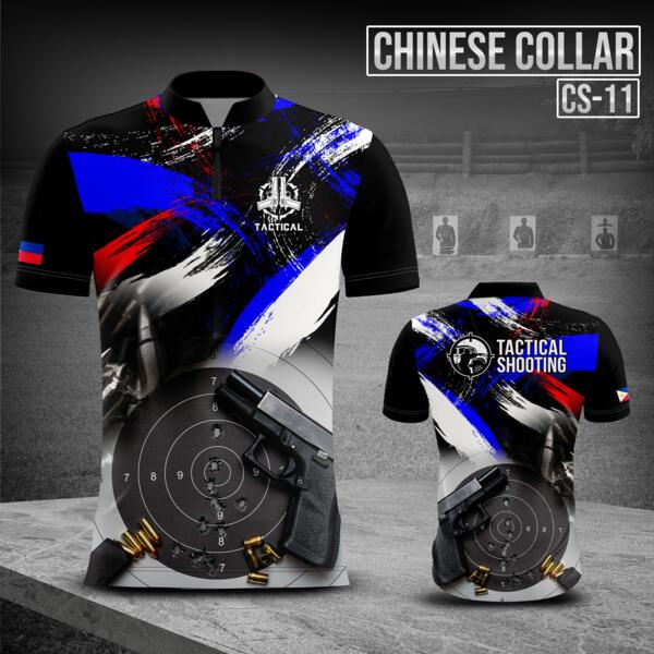 Customizable Tactical Shooting Design Full Print Sublimation Shirt Chinese Collar - CS-11 Thumbnail