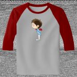 Raglan 3/4 Roundneck Shirt (Gray Body) Thumbnail