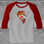 Raglan 3/4 Roundneck Shirt (Gray Body) Thumbnail