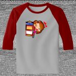 Raglan 3/4 Roundneck Shirt (Gray Body) Thumbnail