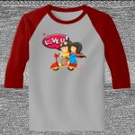 Raglan 3/4 Roundneck Shirt (Gray Body) Thumbnail