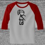 Raglan 3/4 Roundneck Shirt (Gray Body) Thumbnail