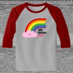 Raglan 3/4 Roundneck Shirt (Gray Body) Thumbnail