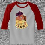 Raglan 3/4 Roundneck Shirt (Gray Body) Thumbnail