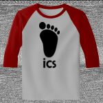 Raglan 3/4 Roundneck Shirt (Gray Body) Thumbnail