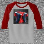 Raglan 3/4 Roundneck Shirt (Gray Body) Thumbnail