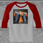 Raglan 3/4 Roundneck Shirt (Gray Body) Thumbnail