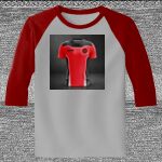 Raglan 3/4 Roundneck Shirt (Gray Body) Thumbnail
