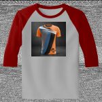 Raglan 3/4 Roundneck Shirt (Gray Body) Thumbnail