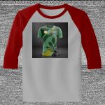 Raglan 3/4 Roundneck Shirt (Gray Body) Thumbnail