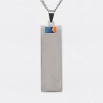 Engraving Long Rectangle Stainless Necklace Thumbnail