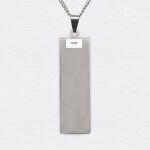 Engraving Long Rectangle Stainless Necklace Thumbnail