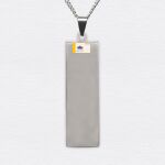 Engraving Long Rectangle Stainless Necklace Thumbnail