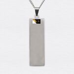 Engraving Long Rectangle Stainless Necklace Thumbnail