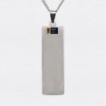 Engraving Long Rectangle Stainless Necklace Thumbnail