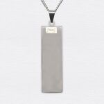 Engraving Long Rectangle Stainless Necklace Thumbnail