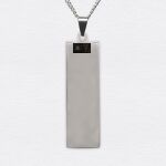 Engraving Long Rectangle Stainless Necklace Thumbnail