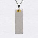 Engraving Long Rectangle Stainless Necklace Thumbnail