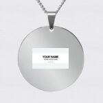 Engraving Round Stainless Necklace Thumbnail